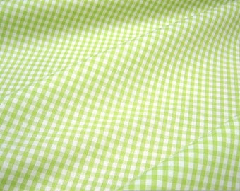 Fabric cotton gingham light green white 2.5 mm