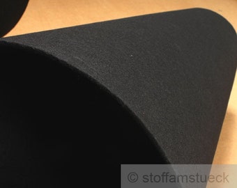 Fabric polyester felt black 4 mm thick 100 cm wide washable