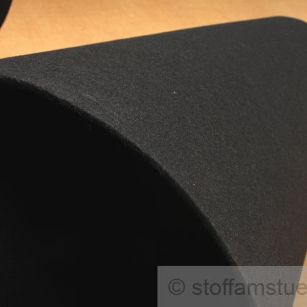 Tissu feutre polyester noir stable 4 mm d'épaisseur feutre artisanal 100 cm de large lavable