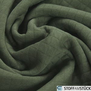 0.5 Metre Fabric Cotton Polyester Sweat Jersey Quilt Olive Rhomb Double Face Sweat Shirt