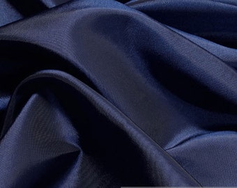 Fabric polyester dress taffeta marine little brilliance dark blue