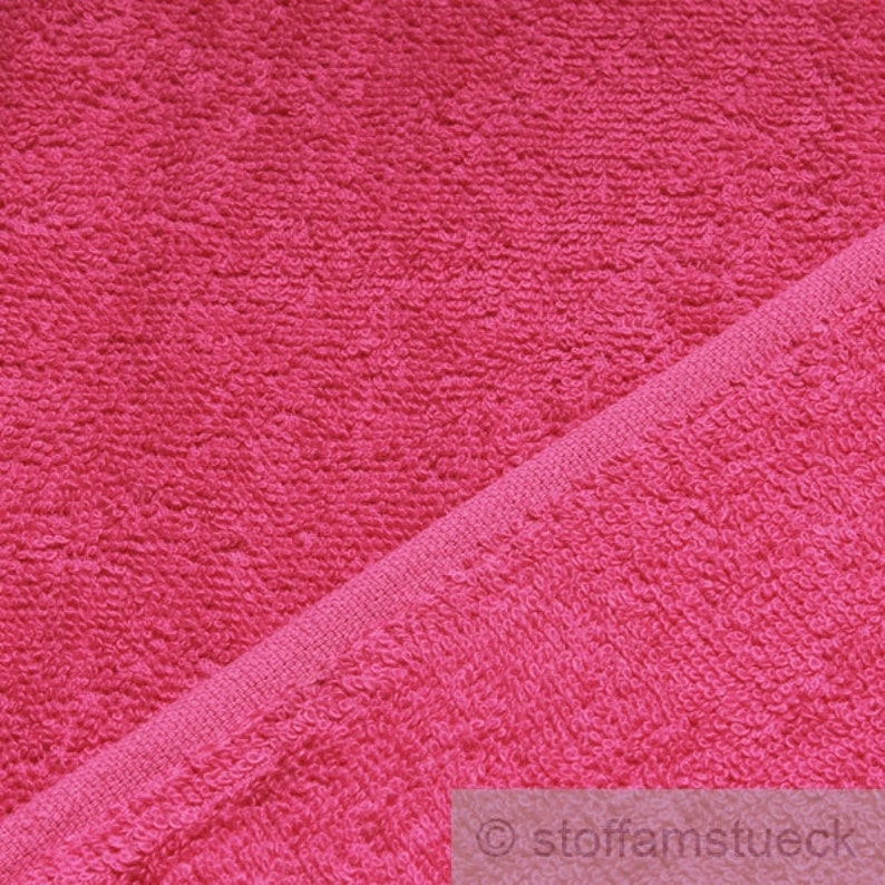 Fabric pure cotton terry cloth hot pink towelling toweling fuchsia image 3