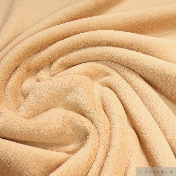 Wellnessfleece Fleece Stoff Muster Fabric Polyester Wellness Fleece Beige  Cuddly Fleece Hazelnut