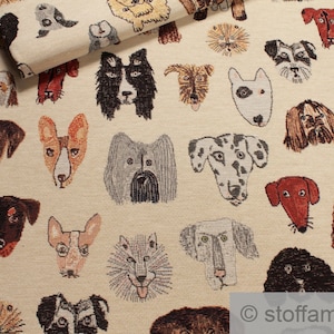 Fabric Cotton Polyester Polyacrylic Tapestry Nature Dog Opaque Decoration Fabric Dogs Dog Breeds