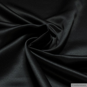 Fabric polyester satin black wide 330 cm wide extra width