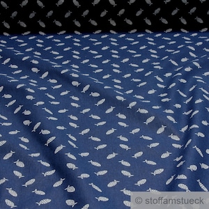 Fabric for children pure cotton dark blue fish cotton fabric soft light
