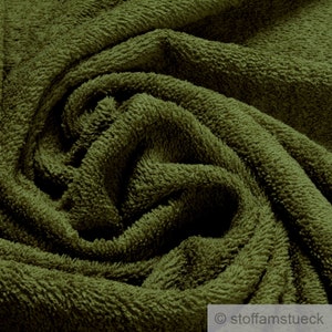 Fabric pure cotton terry cloth olive towelling toweling