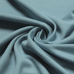 Fabric pure cotton interlock jersey pastel blue t-shirt soft stretchy