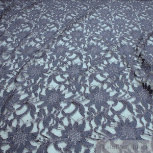 Fabric polyamide polyester elastane lace taupe flowers fluently falling
