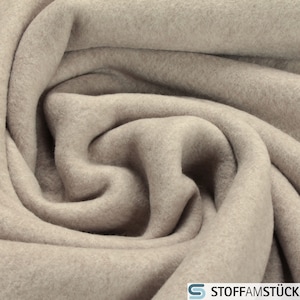 Fabric organic cotton fleece beige organic GOTS cotton organic fleece pastel soft fluffy