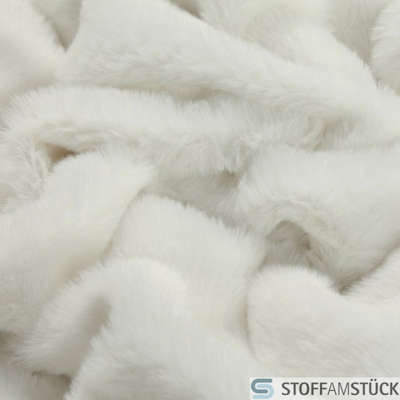 Fabric Polyester Fur White 0.5 Cm Pile Fake Fur Faux Fur Soft 