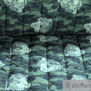 Fabric Polyester Quilting Canvas Camouflage Print Green Tiger Jackets Stepper