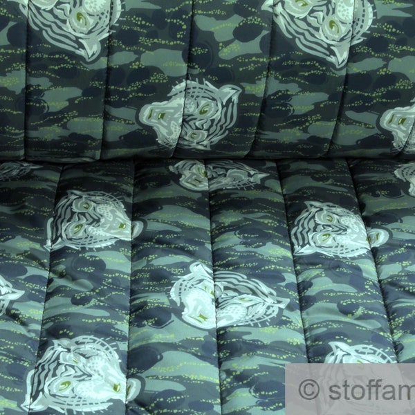 Fabric Polyester Quilting Canvas Camouflage Print Green Tiger Jackets Stepper