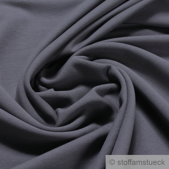 Fabric cotton elastane french terry dark grey summer sweat Jersey