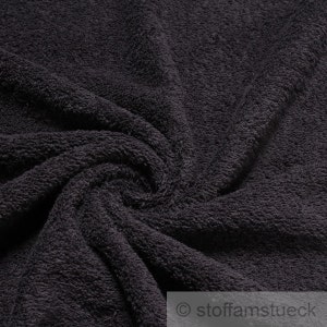 Fabric pure cotton terry cloth black towelling toweling