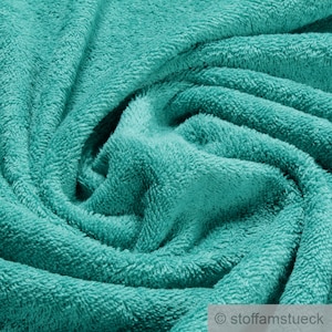 Fabric pure cotton terry cloth turquoise towelling toweling