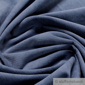 Fabric pure cotton corduroy jeans blue 1 mm needle cord