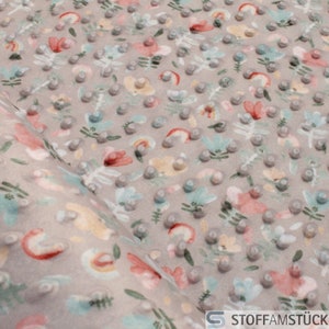 Fabric Polyester Minky Fleece Pimples Dots beige Flower Rainbow Soft Mole Fleece Soft Plush