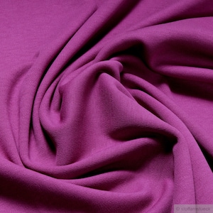 Tessuto da 0,5 metri in jersey di cotone interlock fucsia T-shirt tricot morbido elasticizzato rosa