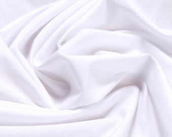 Tissu popeline de coton blanc kbA GOTS repassage facile blanc brillant blanc brillant