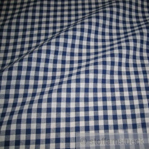 Tessuto Cotone Farmer&#39;s Check blu scuro bianco 1 cm check Vichy check entrambi i lati