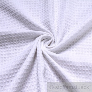 Fabric pure cotton honeycomb white waffle - weave Piqué