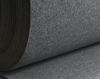 Fabric polyester felt light grey firm 4 mm thick 100 cm wide washable
