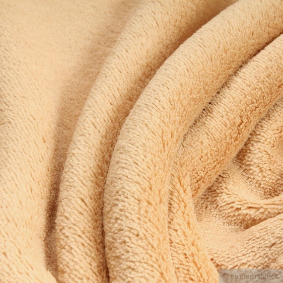 Stoff Polyester Wellness Fleece beige Kuschelfleece haselnuß