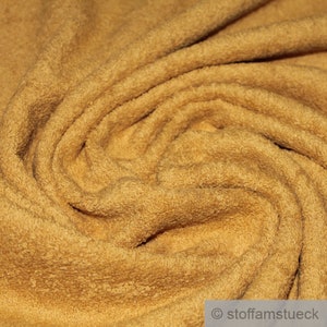 Fabric organic cotton terry cloth ochre double face cotton fabric thick heavy