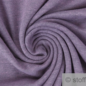 Fabric cotton polyester elastane single jersey melange lilac