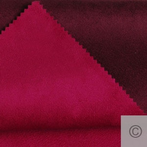 Fabric polyester imitation leather suede double face aubergine magenta 30.000 Martindale