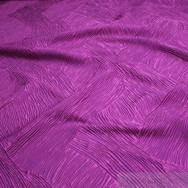 Tissu polyester plis vêtements taffetas vague violet violet infroissable des deux côtés