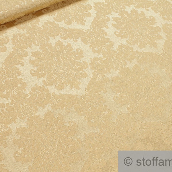 Stoff Baumwolle Polyester Jacquard gold Ornament Ton in Ton 280 cm breit