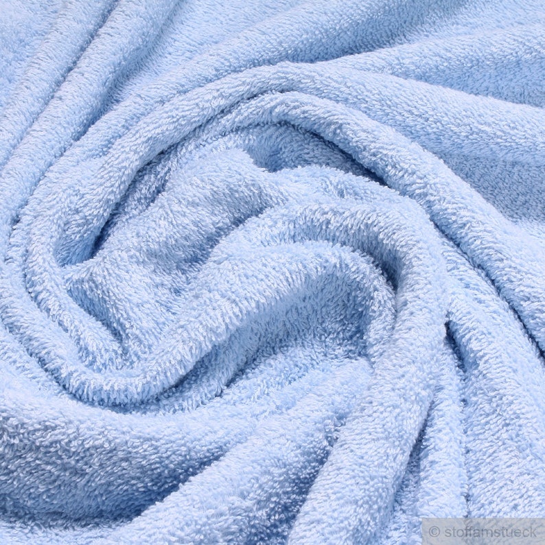 Fabric Pure Cotton Terry Cloth Light Blue Towelling Toweling | Etsy