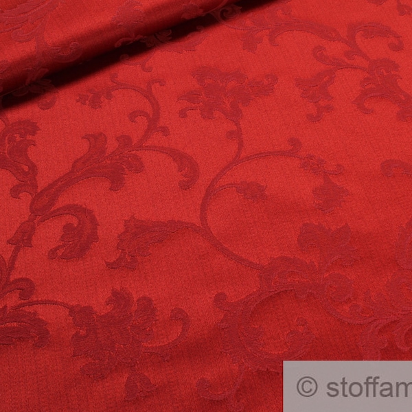 Stoff Baumwolle Polyester Jacquard rot Ranke bordeaux 280 cm breit