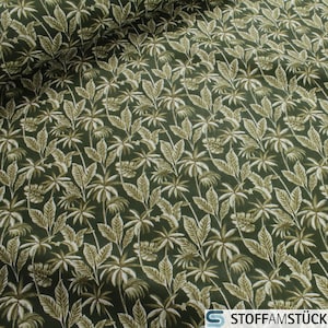 Fabric Cotton Olive Palm Tree Cotton Fabric Leaves Jungle Palms