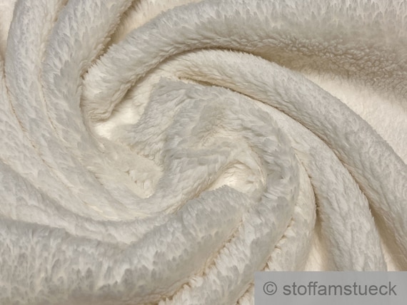 Peluche de algodón de tela, peluche blanco de piel sintética, suave y 