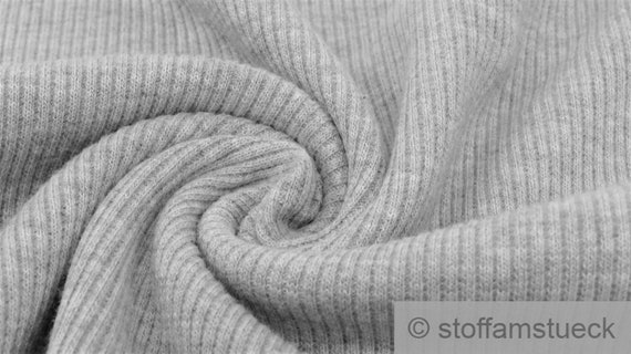 Fabric cotton elastane rib jersey light grey knit jersey