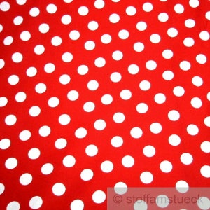 Fabric pure cotton dots big red white cotton fabric image 2