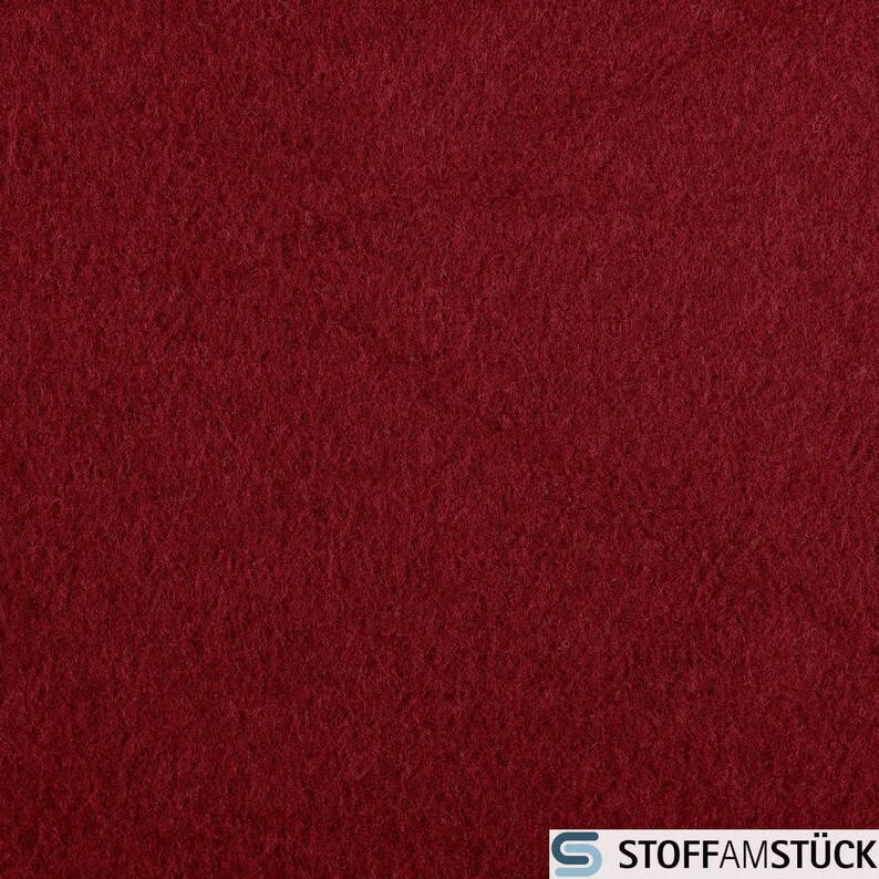 Fabric Virgin Wool Fleece Bordeaux Pure Wool Soft Warm Dark Red Etsy