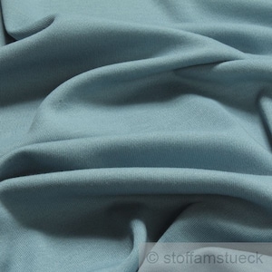 Tessuto da 0,5 metri in jersey di cotone interlock blu pastello T-shirt tricot morbido ed elastico