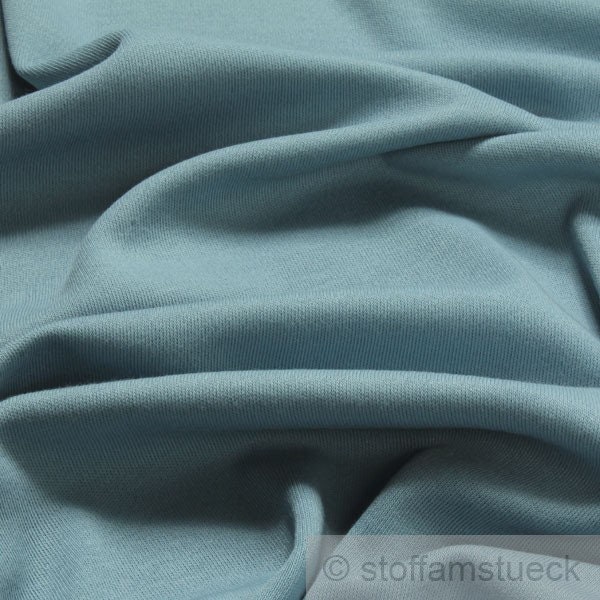 0,5 Meter Stoff Baumwolle Interlock Jersey pastellblau T-Shirt Tricot weich dehnbar