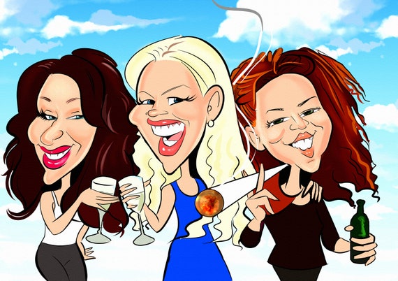 Personalised Caricature/Sketch Style/Colour/Caricature Portrait/Digital Drawing/Drawing From Photo/Custom Gift/Colour Drawing/