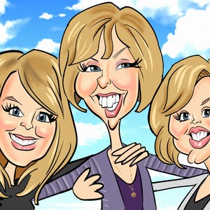 Custom Caricature Portrait: Quirky Color Drawing from Photo (Digital) image 17