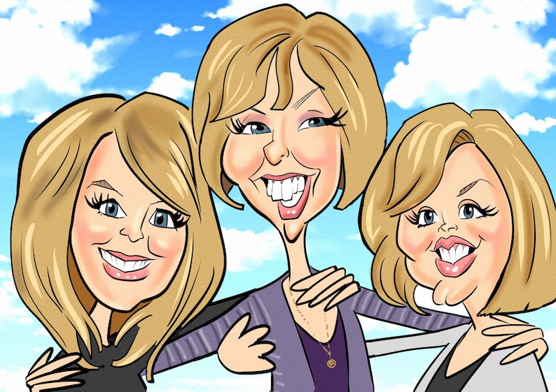 Custom Caricature Portrait: Quirky Color Drawing from Photo (Digital) image 17