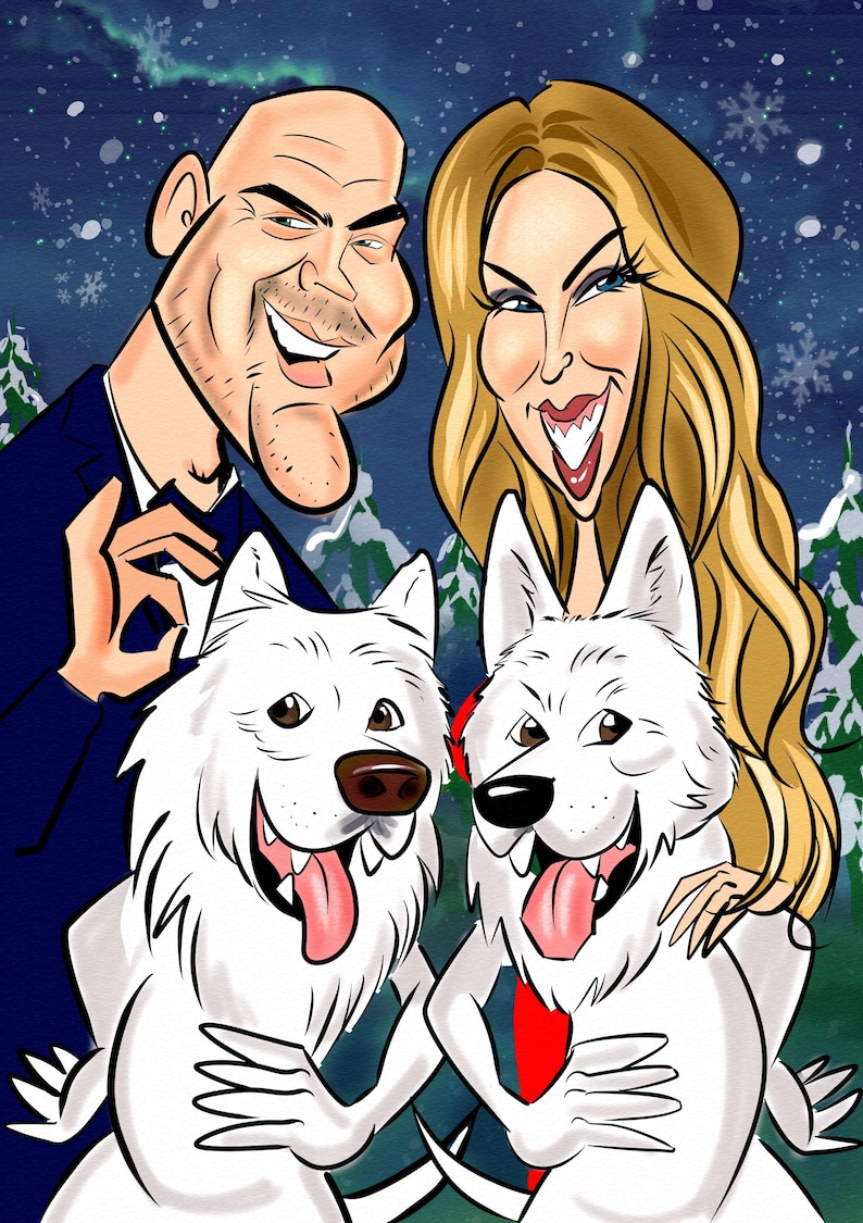 Custom Caricature Portrait: Quirky Color Drawing from Photo (Digital) image 13