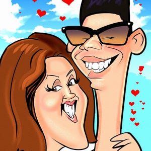 Custom Caricature Portrait: Quirky Color Drawing from Photo (Digital) image 19