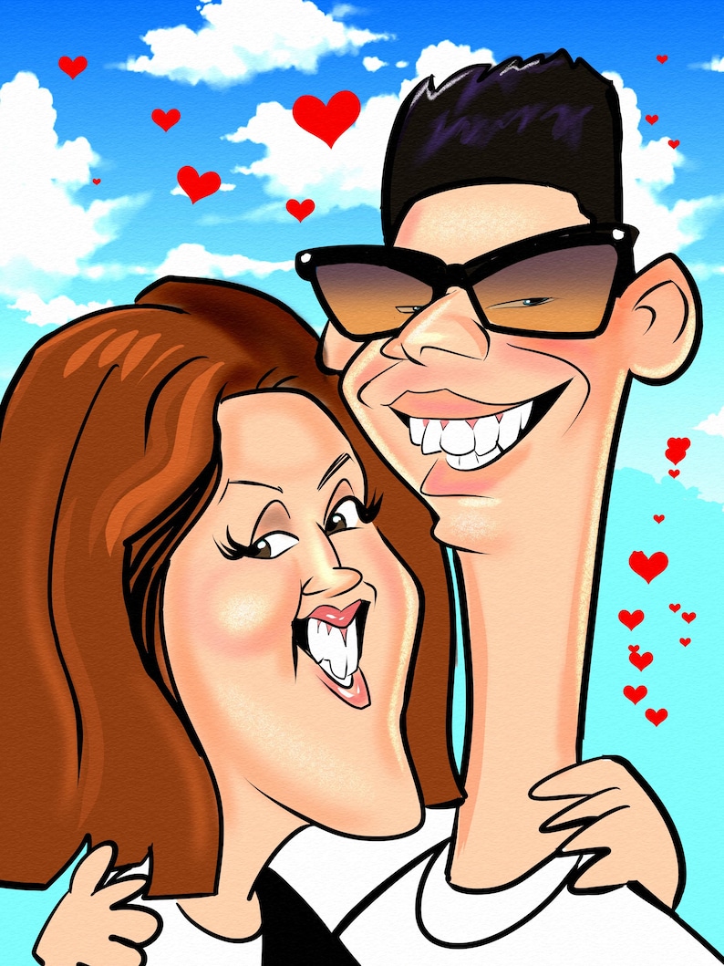 Custom Caricature Portrait: Quirky Color Drawing from Photo (Digital) image 19