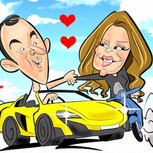 Custom Caricature Portrait: Quirky Color Drawing from Photo (Digital) image 12