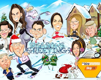 Personalized Caricature Portrait: Custom Sketch from Photo (Digital Drawing)